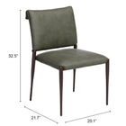 Zuo Freesia Dining Chair (Set of 2) Olive Green