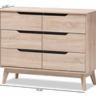 Baxton Studio Fella Mid-Century Modern Two-Tone Oak and Grey Wood 6-Drawer Dresser