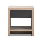 Baxton Studio Jamie Modern and Contemporary Two-Tone Oak and Grey Wood 1-Drawer 1-Shelf Nightstand