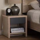 Baxton Studio Jamie Modern and Contemporary Two-Tone Oak and Grey Wood 1-Drawer 1-Shelf Nightstand