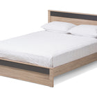 Baxton Studio Jamie Modern and Contemporary Two-Tone Oak and Grey Wood Queen Size Platform Bed
