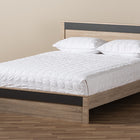 Baxton Studio Jamie Modern and Contemporary Two-Tone Oak and Grey Wood Queen Size Platform Bed