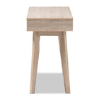 Baxton Studio Fella Mid-Century Modern 2-Drawer Oak and Grey Wood Study Desk