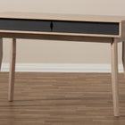 Baxton Studio Fella Mid-Century Modern 2-Drawer Oak and Grey Wood Study Desk
