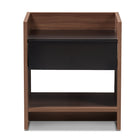 Baxton Studio Vanda Modern and Contemporary Two-Tone Walnut and Black Wood 1-Drawer Nightstand