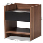 Baxton Studio Vanda Modern and Contemporary Two-Tone Walnut and Black Wood 1-Drawer Nightstand