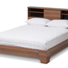 Baxton Studio Vanda Modern and Contemporary Two-Tone Walnut and Black Wood Queen Size Platform Bed