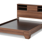 Baxton Studio Vanda Modern and Contemporary Two-Tone Walnut and Black Wood Queen Size Platform Bed