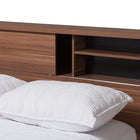 Baxton Studio Vanda Modern and Contemporary Two-Tone Walnut and Black Wood Queen Size Platform Bed