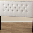 Baxton Studio Windsor Modern and Contemporary Greyish Beige Fabric Upholstered King Size Headboard