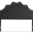 Baxton Studio Hilda Modern and Contemporary Dark Grey Fabric Queen Size Headboard