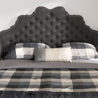 Baxton Studio Hilda Modern and Contemporary Dark Grey Fabric Queen Size Headboard