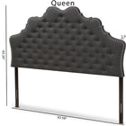 Baxton Studio Hilda Modern and Contemporary Dark Grey Fabric Queen Size Headboard