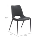 Zuo Desi Armless Dining Chair (Set of 2) Black