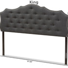 Baxton Studio Aurora Modern and Contemporary Dark Grey Fabric King Size Headboard