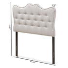 Baxton Studio Emma Modern and Contemporary Greyish Beige Fabric Twin Size Headboard