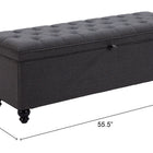 Zuo Halifax Storage Bench Gravel Gray