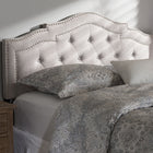 Baxton Studio Edith Modern and Contemporary Greyish Beige Fabric Queen Size Headboard