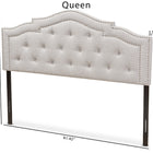 Baxton Studio Edith Modern and Contemporary Greyish Beige Fabric Queen Size Headboard