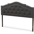 Baxton Studio Edith Modern and Contemporary Dark Grey Fabric Queen Size Headboard