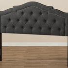 Baxton Studio Edith Modern and Contemporary Dark Grey Fabric Queen Size Headboard