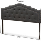 Baxton Studio Edith Modern and Contemporary Dark Grey Fabric Queen Size Headboard