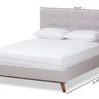 Baxton Studio Valencia Mid-Century Modern Greyish Beige Fabric Queen Size Platform Bed