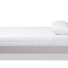 Baxton Studio Valencia Mid-Century Modern Greyish Beige Fabric Queen Size Platform Bed