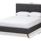 Baxton Studio Valencia Mid-Century Modern Dark Grey Fabric Queen Size Platform Bed