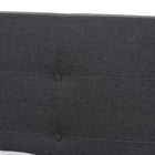 Baxton Studio Valencia Mid-Century Modern Dark Grey Fabric Queen Size Platform Bed