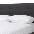 Baxton Studio Valencia Mid-Century Modern Dark Grey Fabric Queen Size Platform Bed
