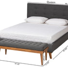 Baxton Studio Valencia Mid-Century Modern Dark Grey Fabric Upholstered Full Size 2-Piece Bedroom Set