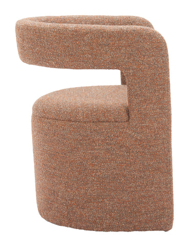 Zuo Atria Accent Chair & Ottoman Tawny Brown