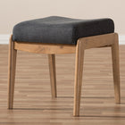 Baxton Studio Wera Mid-Century Retro Modern Dark Grey Fabric Ottoman