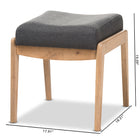 Baxton Studio Wera Mid-Century Retro Modern Dark Grey Fabric Ottoman