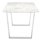 Zuo Atlas Dining Table White & Silver