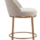 Zuo Nordhavn Swivel Counter Stool Beige & Gold