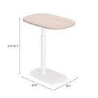 Zuo Buddy Adjustable Rotating Side Table Natural & White