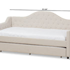 Baxton Studio Perry Modern and Contemporary Light Beige Fabric Daybed with Trundle