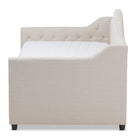 Baxton Studio Perry Modern and Contemporary Light Beige Fabric Daybed with Trundle