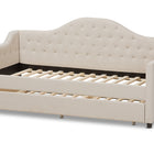 Baxton Studio Perry Modern and Contemporary Light Beige Fabric Daybed with Trundle