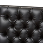 Baxton Studio Annetha Mid-Century Modern Black Faux Leather Upholstered Walnut Finished Wood Chair And Ottoman Set