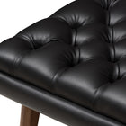 Baxton Studio Annetha Mid-Century Modern Black Faux Leather Upholstered Walnut Finished Wood Chair And Ottoman Set