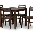 Baxton Studio Lovy Modern and Contemporary Walnut-Finished 5-Piece Dining Set