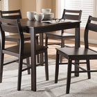 Baxton Studio Lovy Modern and Contemporary Walnut-Finished 5-Piece Dining Set