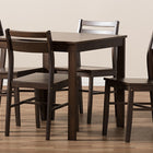 Baxton Studio Lovy Modern and Contemporary Walnut-Finished 5-Piece Dining Set