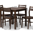 Baxton Studio Lovy Modern and Contemporary Walnut-Finished 5-Piece Dining Set