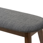 Baxton Studio Easton Mid-Century Modern Dark Grey Fabric Upholstered Walnut Finished Wood Bench