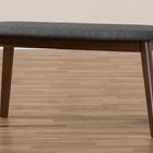Baxton Studio Easton Mid-Century Modern Dark Grey Fabric Upholstered Walnut Finished Wood Bench