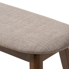 Baxton Studio Easton Mid-Century Modern Light Grey Fabric Upholstered Walnut Finished Wood Bench